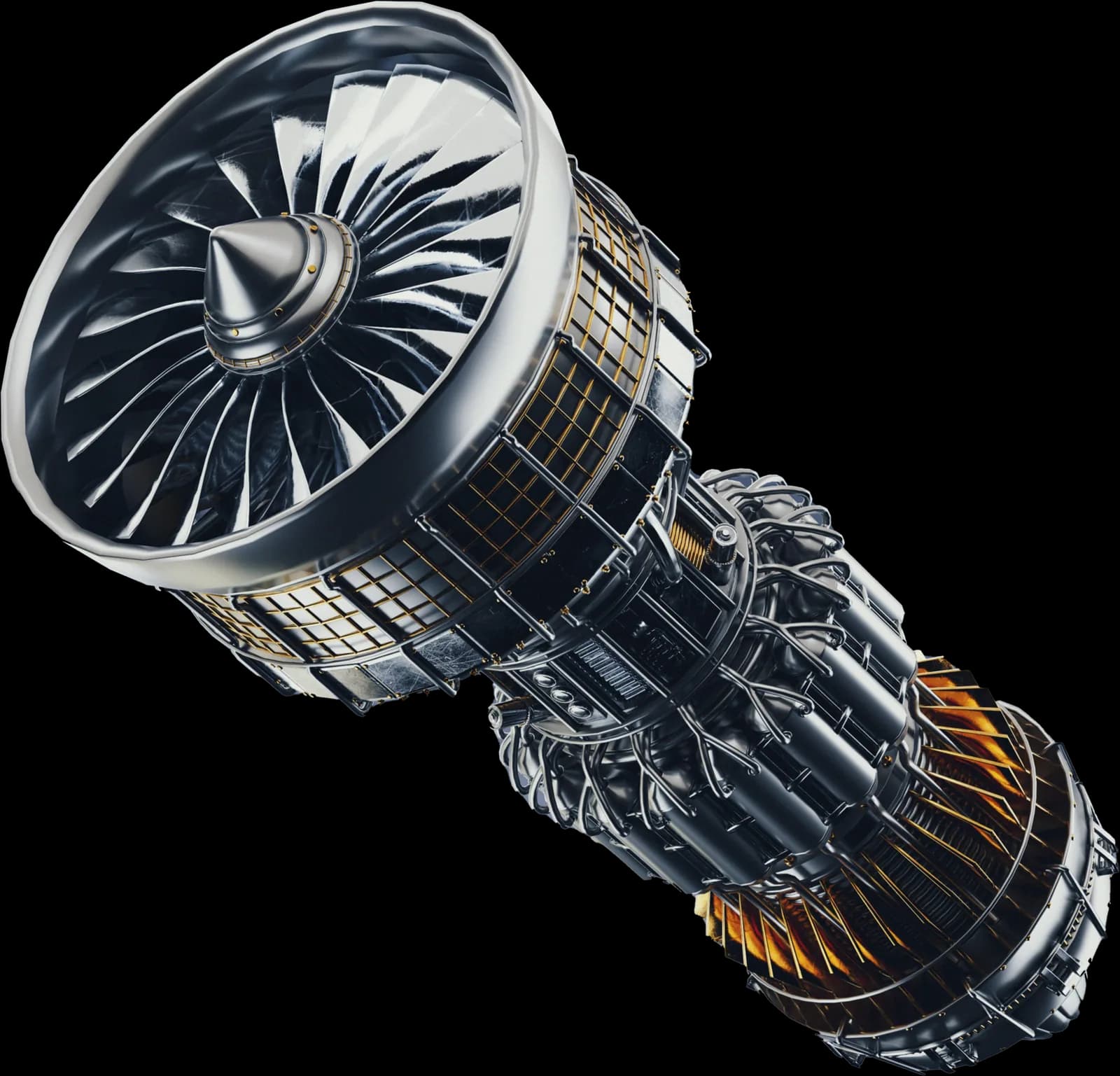 A turbofan aircraft engine